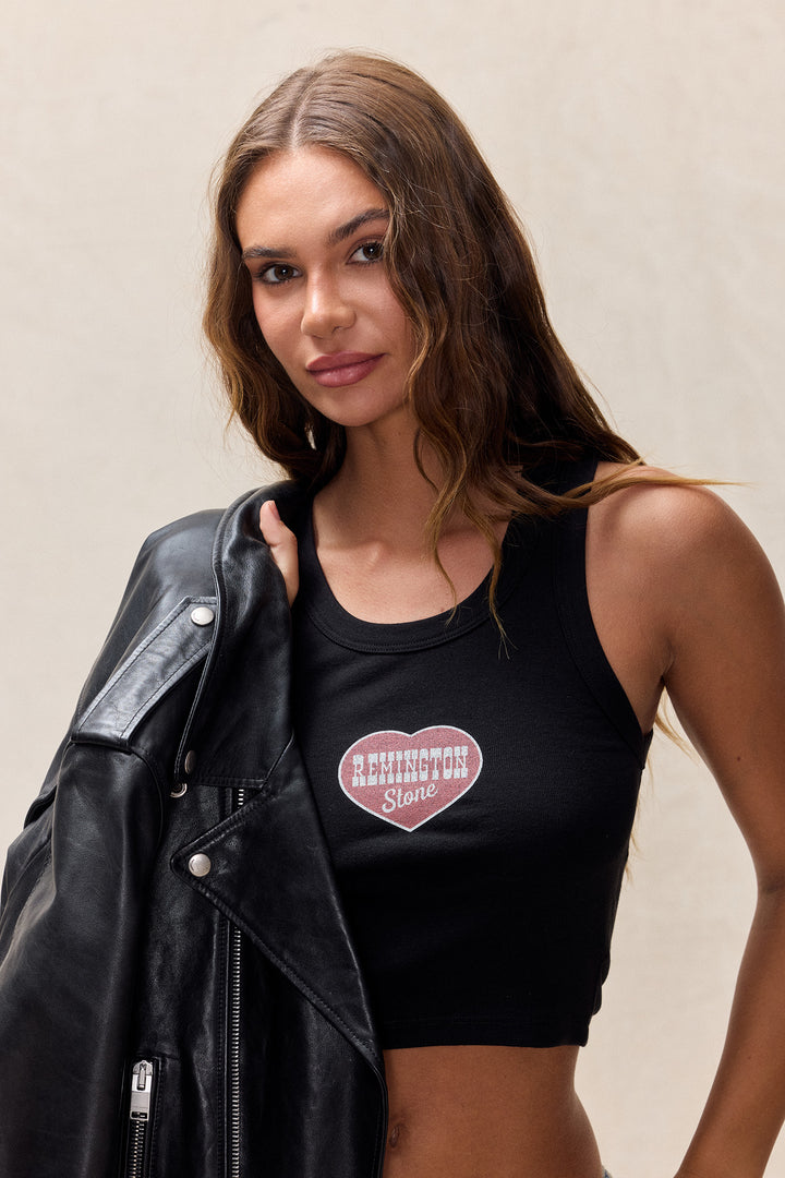 Big heart cropped tank